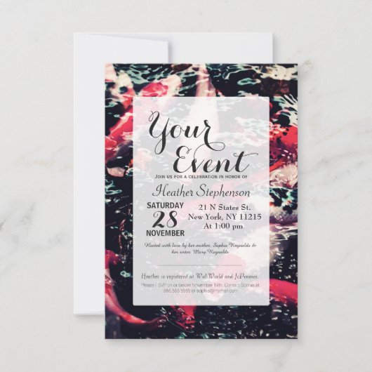 Coole rote Koi Fische im Wasser Einladung (Vorderseite)