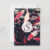 Coole rote Koi Fische im Wasser Einladung (Rückseite)