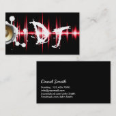 Coole rote Schallwellen wildes DJ Visitenkarte (Vorne/Hinten)