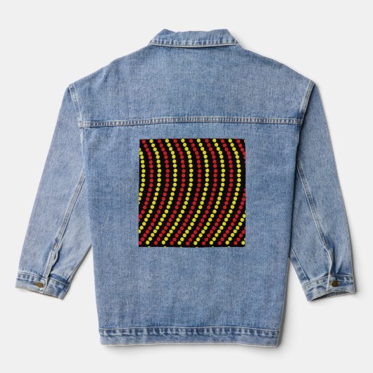 Coole rote und gelbe Punkte Jeansjacke (Rückseite)