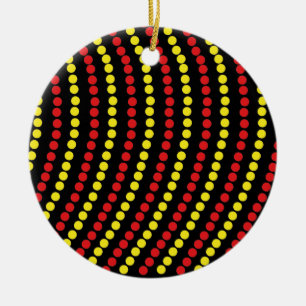 Coole rote und gelbe Punkte Keramik Ornament