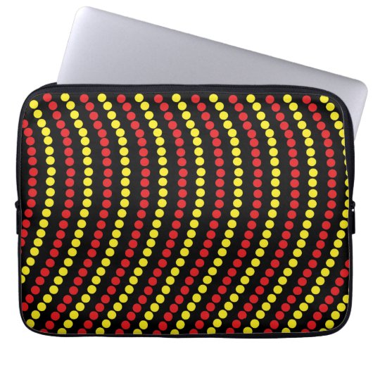 Coole rote und gelbe Punkte Laptopschutzhülle (Vorderseite)