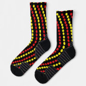 Coole rote und gelbe Punkte Socken (Links)