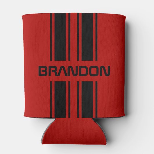 Coole, rote und schwarze Auto-Race-Streifen Dosenkühler (Rückseite)