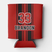 Coole, rote und schwarze Auto-Race-Streifen Dosenkühler (Vorderseite)