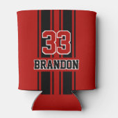 Coole, rote und schwarze Auto-Race-Streifen Dosenkühler (Rückseite)