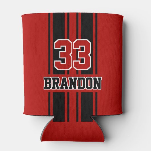 Coole, rote und schwarze Auto-Race-Streifen Dosenkühler (Rückseite)