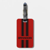 Coole, rote und schwarze Auto-Race-Streifen Gepäckanhänger (Rückseite vertikal)