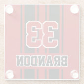 Coole, rote und schwarze Auto-Race-Streifen Glasuntersetzer (Rückseite)