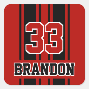 Coole, rote und schwarze Auto-Race-Streifen Quadratischer Aufkleber