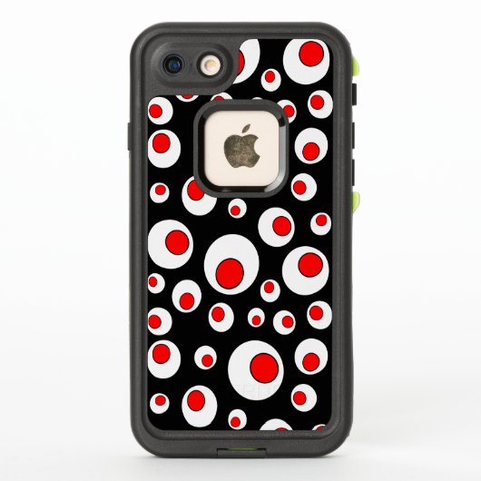 Coole Rotweiße Augenbrauensichtkreise auf schwarz (Rückseite)