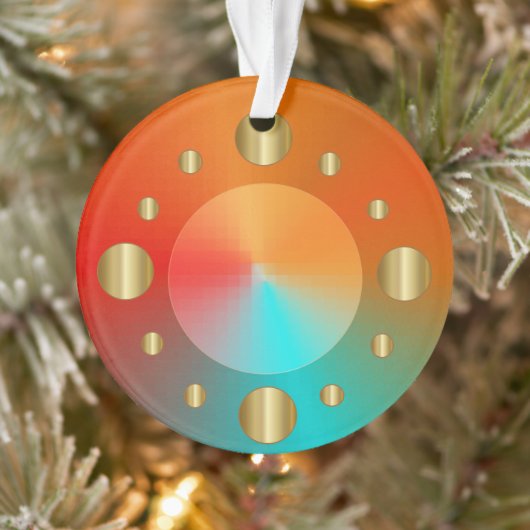 Coole Round-Gold-Circles mit Orange Aquamarin Ornament (Baum)