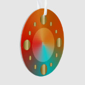 Coole Round-Gold-Circles mit Orange Aquamarin Ornament (Vorderseite)