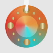 Coole Round-Gold-Circles mit Orange Aquamarin Ornament (Rückseite)