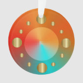 Coole Round-Gold-Circles mit Orange Aquamarin Ornament (Vorderseite)