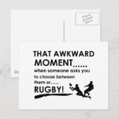 Coole Rugby-Designs Postkarte (Vorne/Hinten)