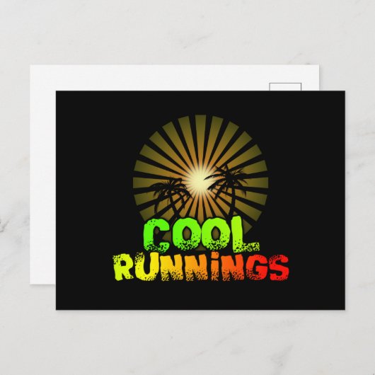 Coole Running Jamaica Postkarte (Vorne/Hinten)