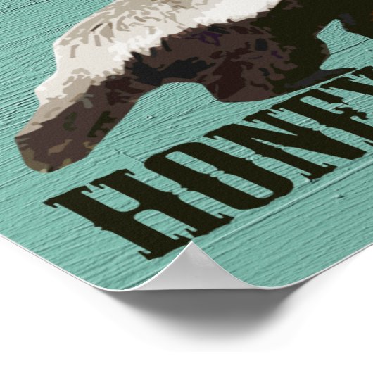 Coole Rustikale Honey Badger Poster (Ecke)