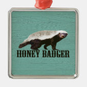 Coole Rustikale Honey Badger Silbernes Ornament (Vorne)
