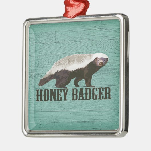 Coole Rustikale Honey Badger Silbernes Ornament (Links)