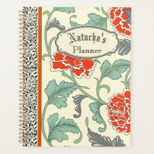 Coole rustikale japanische rote Blume Boho Vintag Planer