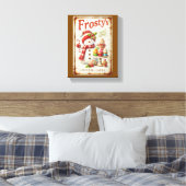 Coole rustikale Kunst Wintercafé Braun Hintergrund Leinwanddruck (Insitu (Schlafzimmer))