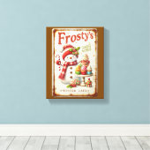 Coole rustikale Kunst Wintercafé Braun Hintergrund Leinwanddruck (Insitu (Holzboden))