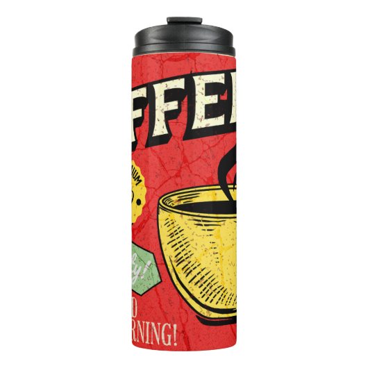 Coole rustikale Vintage-Kaffeetasse roter Hintergr Thermosbecher (Vorderseite)