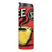 Coole rustikale Vintage-Kaffeetasse roter Hintergr Thermosbecher (Nach rechts gedreht)