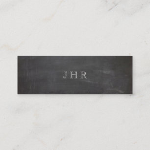 Coole Rustikale Vintage Monogramm-Schwarze Halbtaf Mini Visitenkarte