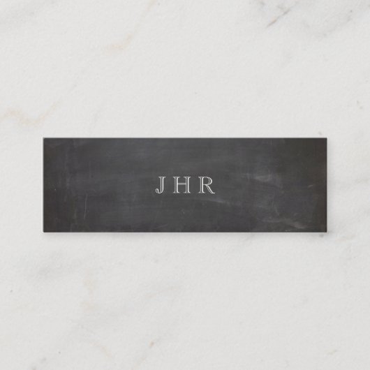 Coole Rustikale Vintage Monogramm-Schwarze Halbtaf Mini Visitenkarte (Vorderseite)