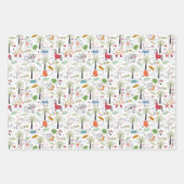 coole Safari-Dschungeltiere gefliest Geschenkpapier Set (Vorderseite 3)