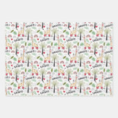coole Safari-Dschungeltiere gefliest Geschenkpapier Set (Vorderseite)