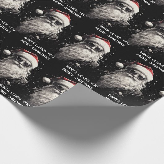 Coole Santa Two Lines der Personalisierung Geschenkpapier (Ecke)