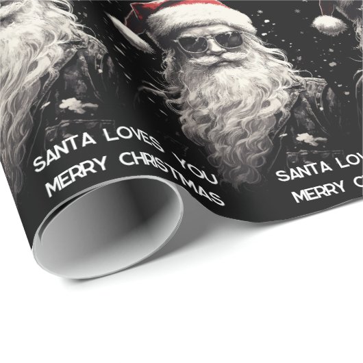 Coole Santa Two Lines der Personalisierung Geschenkpapier (Rolleneckpunkt)