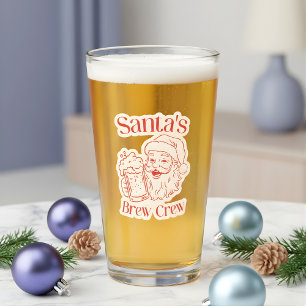 Coole Santa's Brew Crew Weihnachtsbier Glas