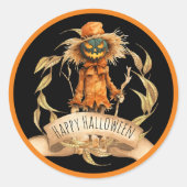 Coole Scarecrow Happy Halloween Sticker (Vorderseite)