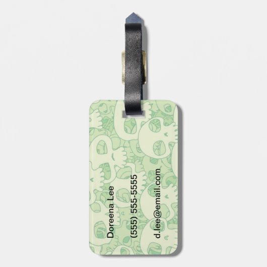 Coole Schädel Gepäckanhänger (Rückseite vertikal)