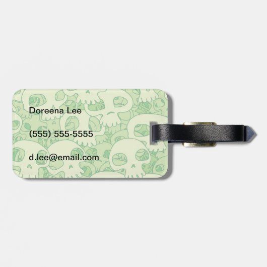 Coole Schädel Gepäckanhänger (Rückseite horizontal)