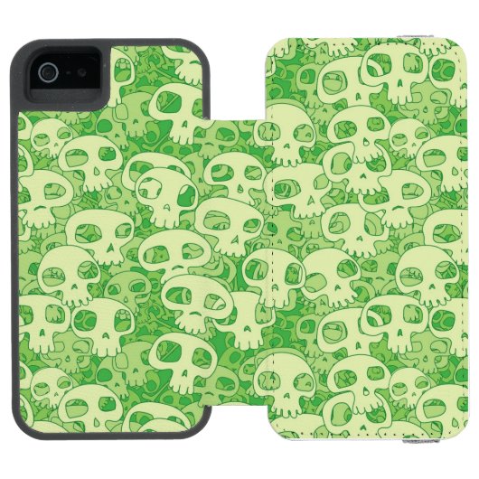 Coole Schädel Incipio iPhone Geldbeutel-Hülle (Folio Geöffnet)