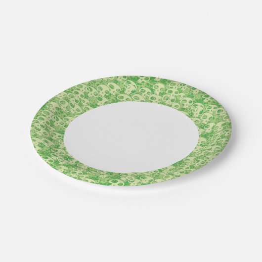 Coole Schädel Pappteller (Schrägansicht)