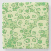 Coole Schädel Steinuntersetzer (Vorderseite)