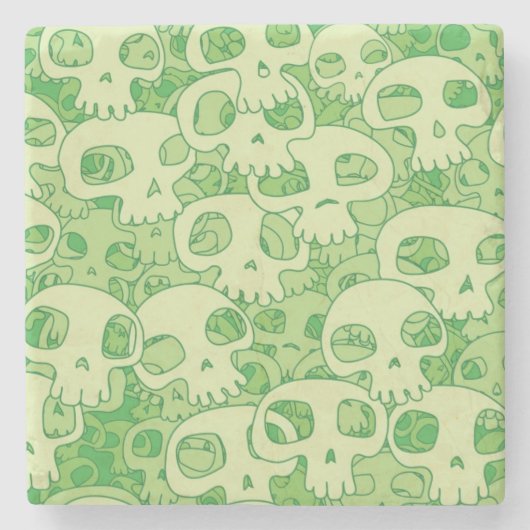 Coole Schädel Steinuntersetzer (Vorderseite)