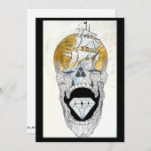 coole Schädelkunst Feiertagskarte (Vorne/Hinten)