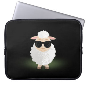 Coole Schaf-Sonnenbrille Neon Grün Cartoon-Ästheti Laptopschutzhülle
