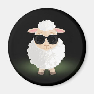Coole Schaf-Sonnenbrille Neon Grün Lustige Cartoon Magnet
