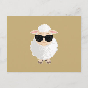 Coole Schaf-Sonnenbrille Warmes Gold Einfarbig Postkarte