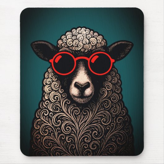 Coole Schaf-Wandkunst Mousepad (Vorne)