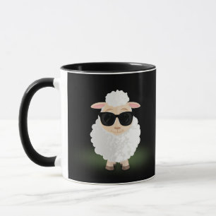 Coole Schafe mit Sonnenbrille Neon Grün Lustig Tasse