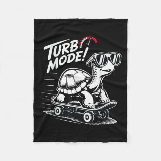 Coole Schildkröte auf Skateboard Funny Turbo Vinta Fleecedecke